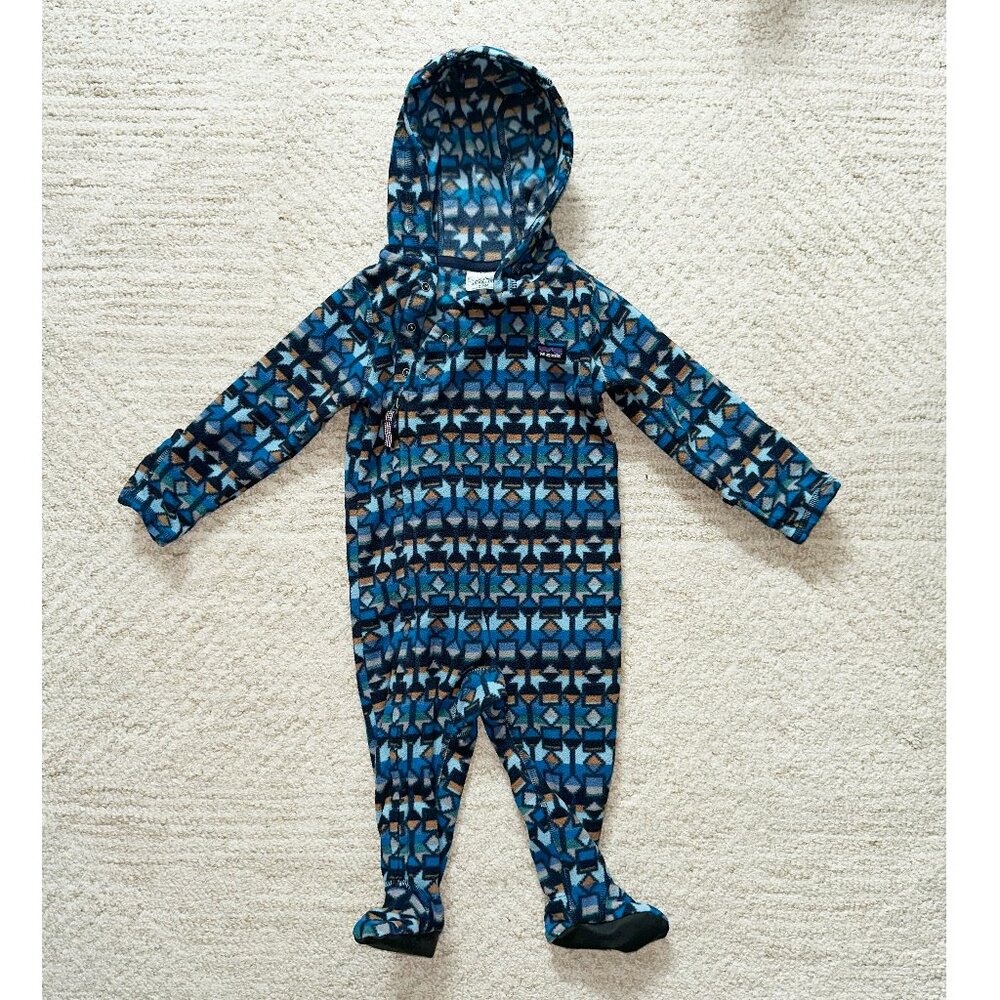 Patagonia Infant Micro D Fleece Bunting 6-12M Onesie Hooded